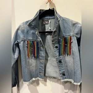 Girls denim tassel jacket from Lola & The Boys 12T